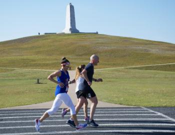 Running past the Wright Brothers Memorial is a highlight of the Flying Pirate Half Marathon. Running past the Wright Brothers Memorial is a highlight of the Flying Pirate Half Marathon.